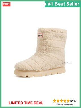 Waterproof Faux Fur Sherpa Lined Rain Boots Mid-Calf Pull-On